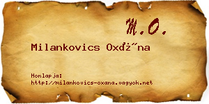 Milankovics Oxána névjegykártya